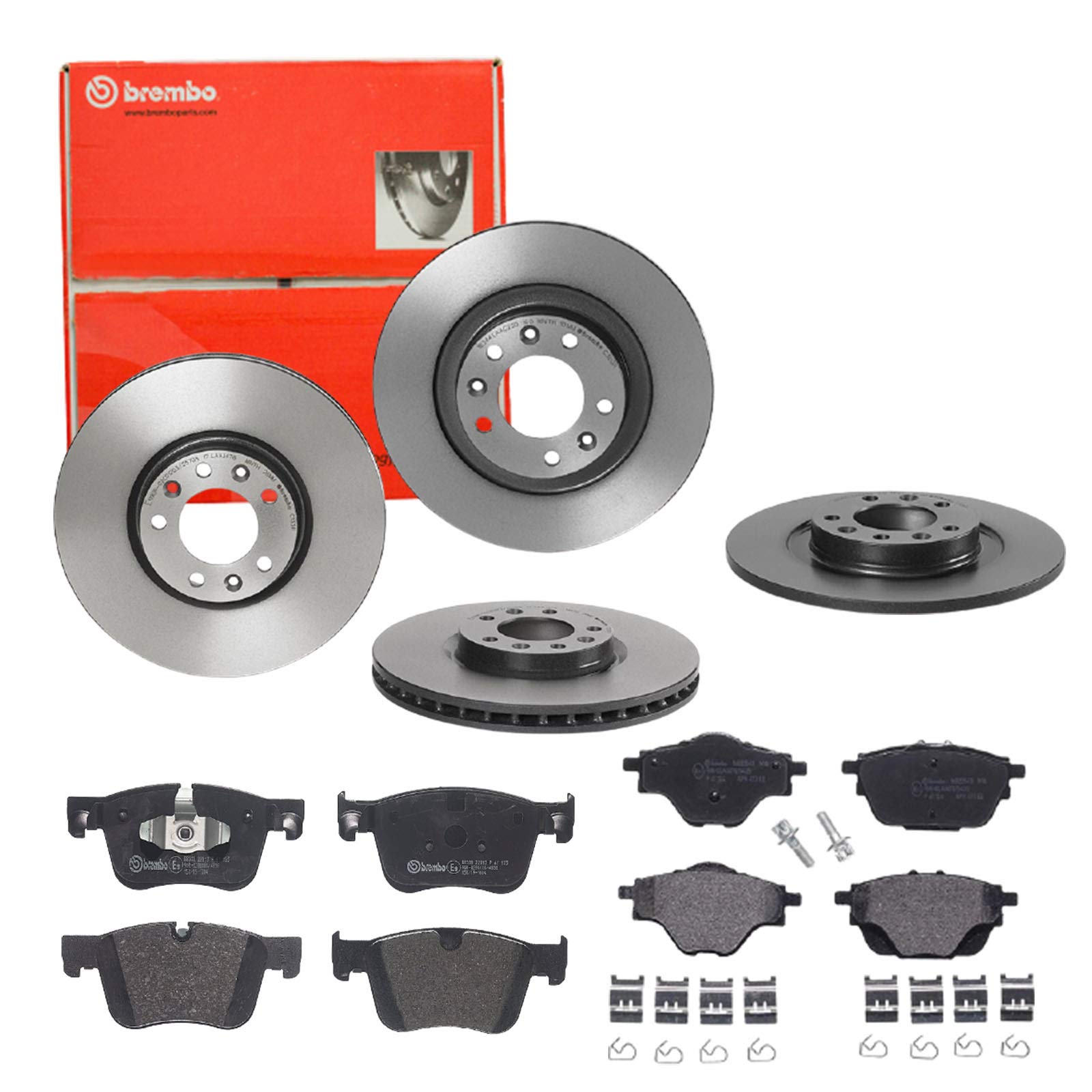 Brembo Bremsscheiben Coated + Beläge Vorne + Hinten für Opel Grandland 10 A18 von Brembo Bundle