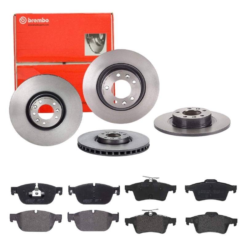 Brembo Bremsscheiben Coated + Beläge Vorne + Hinten für Peugeot 508 1 8Dx 508 SW 8Ex von Brembo Bundle