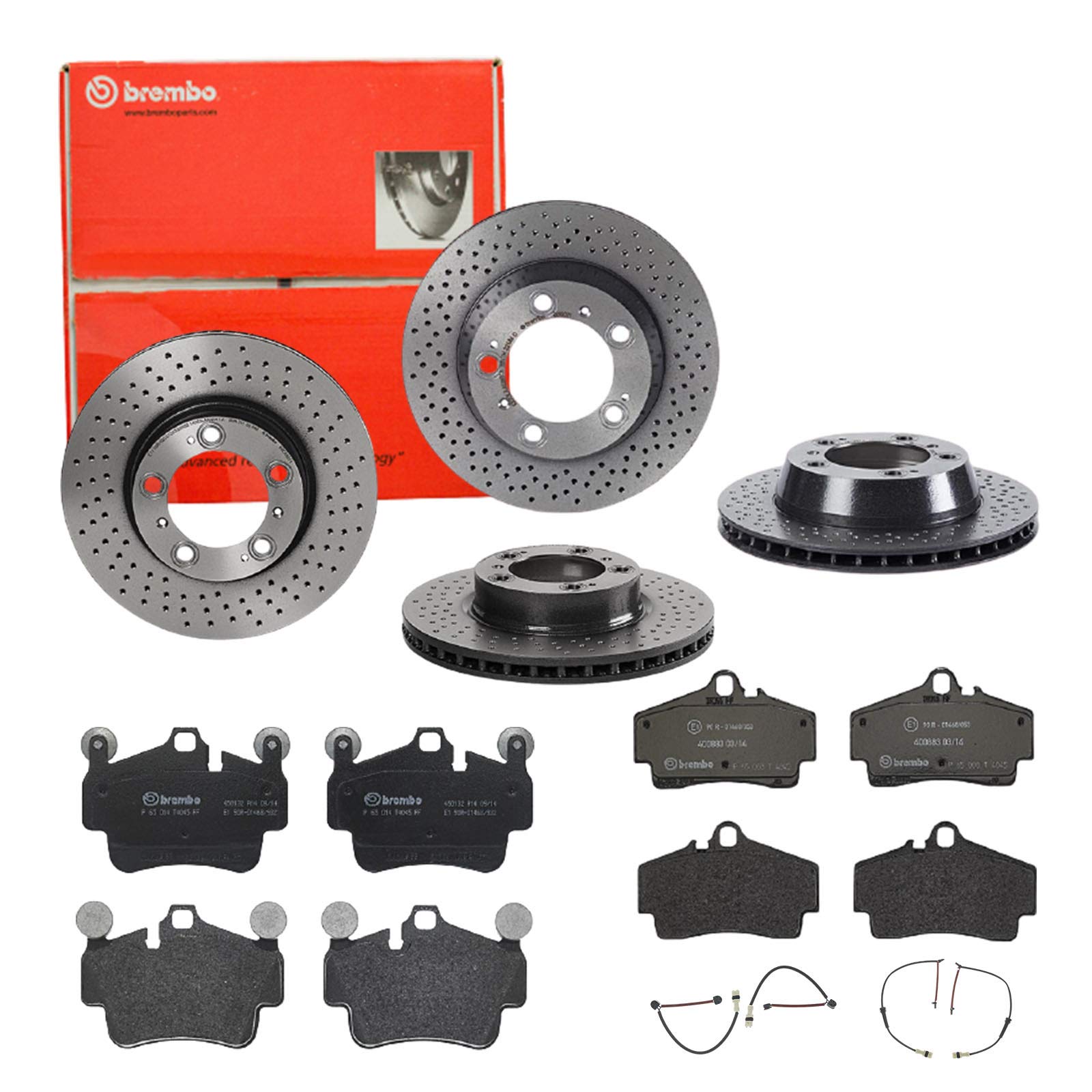 Brembo Bremsscheiben Coated + Beläge Vorne + Hinten für Porsche Boxster Cayman von Brembo Bundle