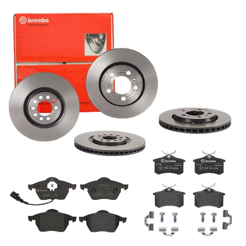 Brembo Bremsscheiben Coated + Beläge Vorne + Hinten für TT 8N VW Golf 4 1J von Brembo Bundle