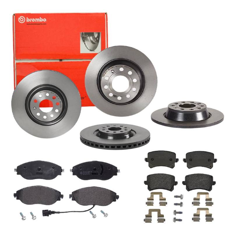 Brembo Bremsscheiben Coated + Beläge Vorne + Hinten für VW 200 358 Passat 200 357 von Brembo Bundle