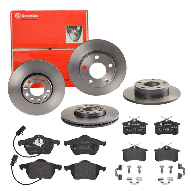 Brembo Bremsscheiben Coated + Beläge Vorne + Hinten für VW Passat Variant 3B5 3B6 von Brembo Bundle