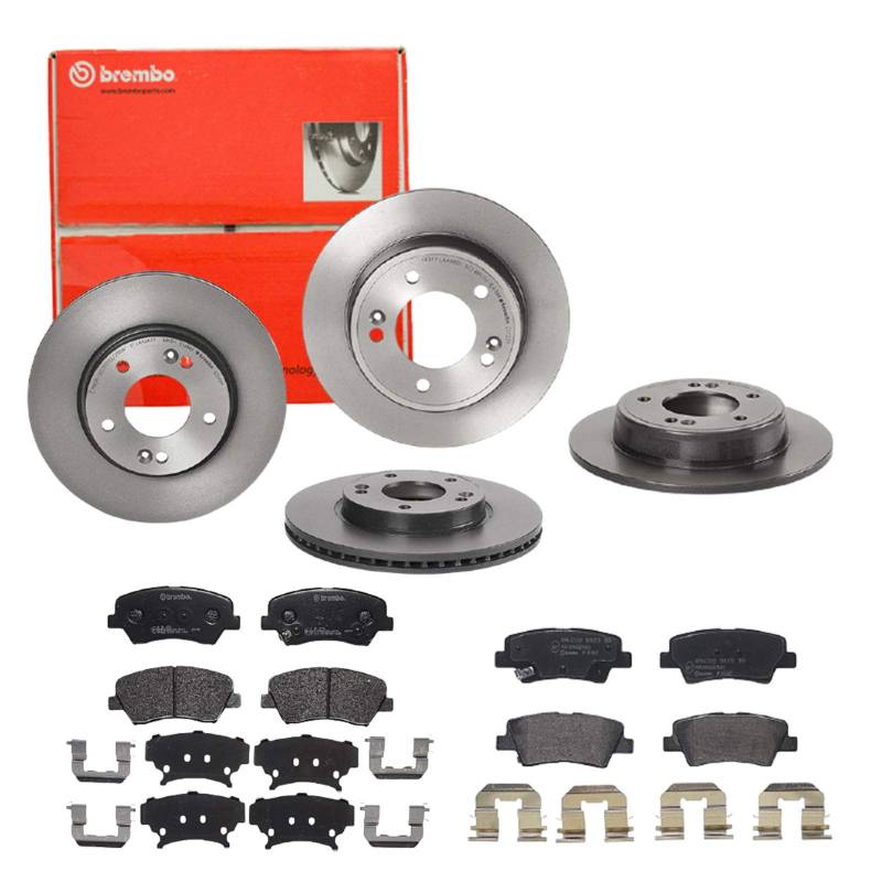 Brembo Bremsscheiben Coated + Beläge Vorne + Hinten für für Hyundai Elantra i30 GD von Brembo Bundle