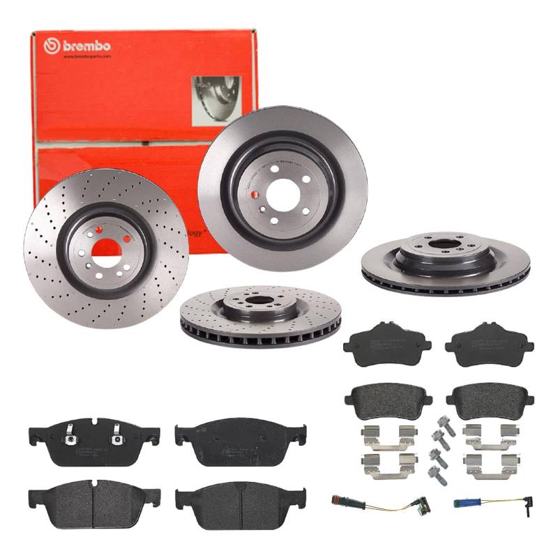 Brembo Bremsscheiben Coated + Beläge Vorne + Hinten passend für Mercedes 1000-Klasse W166 von Brembo Bundle