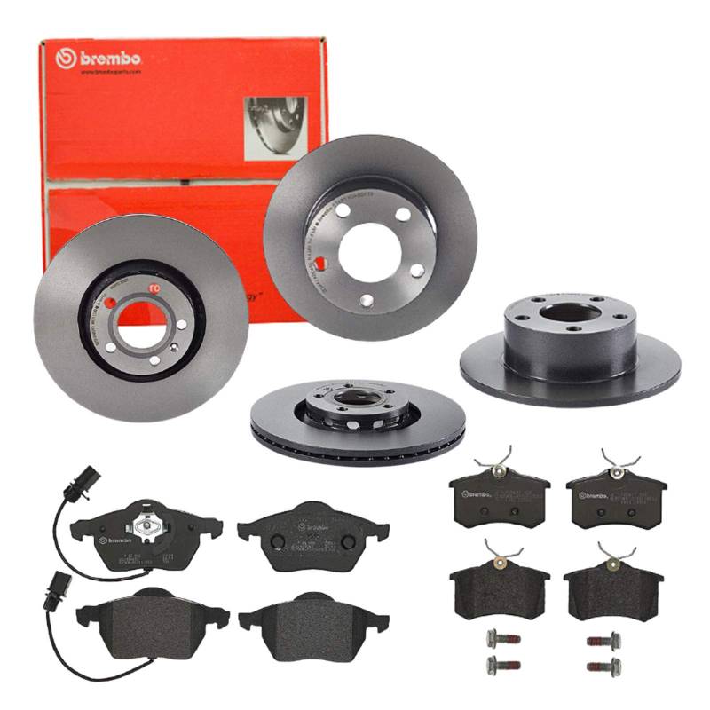 Brembo Bremsscheiben Coated + Bremsbeläge Vorne + Hinten für A6 A6 Avant von Brembo Bundle