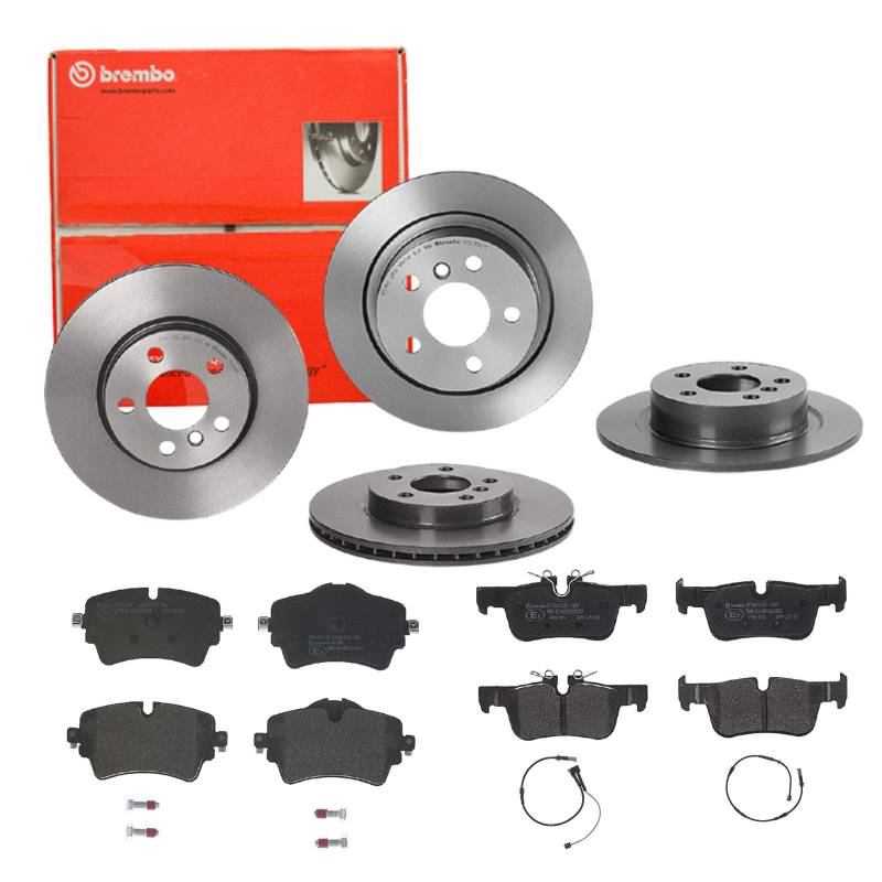 Brembo Bremsscheiben Coated + Bremsbeläge Vorne + Hinten für BMW 2 Active F45 von Brembo Bundle