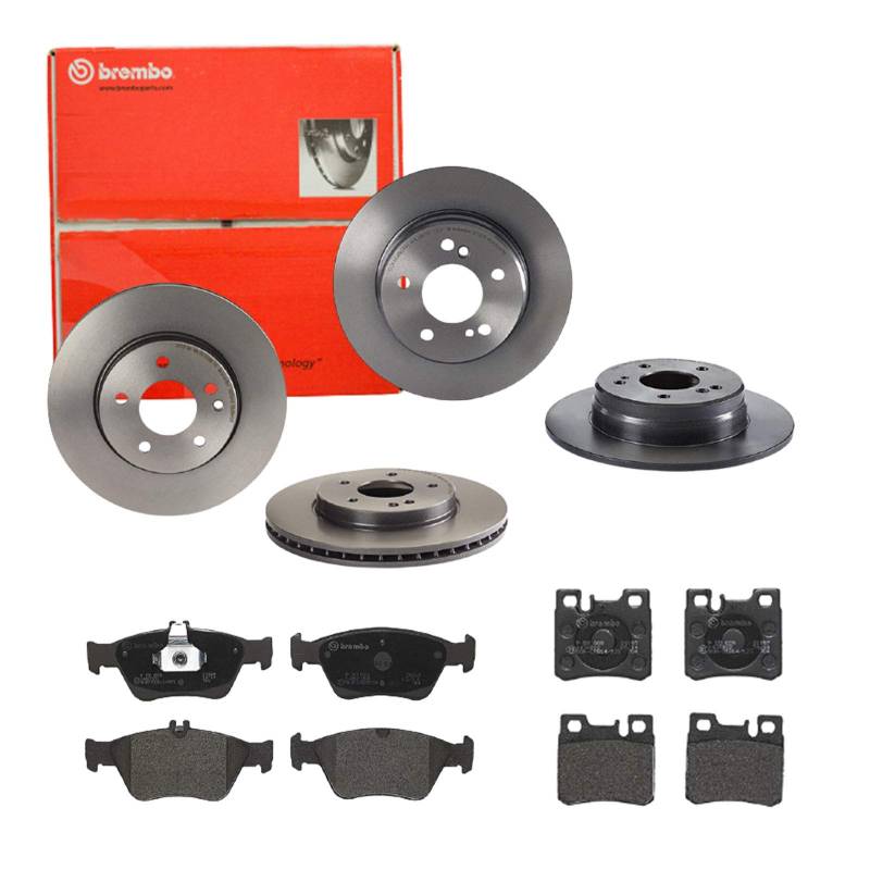 Brembo Bremsscheiben Coated + Bremsbeläge Vorne + Hinten für Mercedes SLK R170 von Brembo Bundle