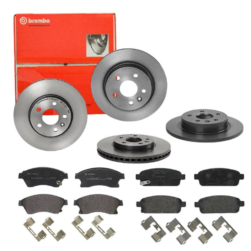 Brembo Bremsscheiben Coated + Bremsbeläge Vorne + Hinten für Opel Astra J P10 von Brembo Bundle