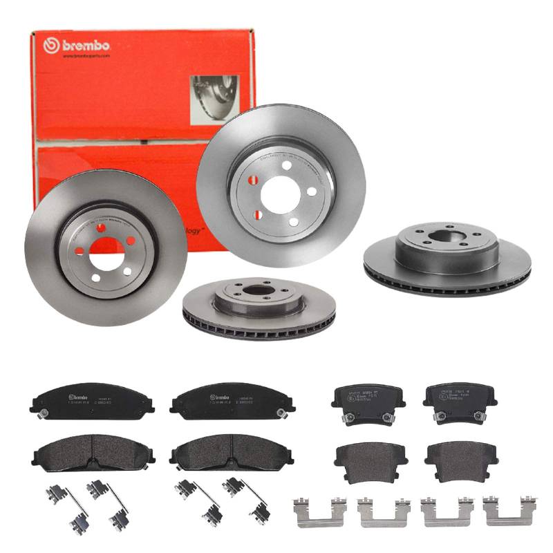 Brembo Bremsscheiben Coated + Bremsbeläge Vorne + Hinten für für Chrysler 300 100 von Brembo Bundle