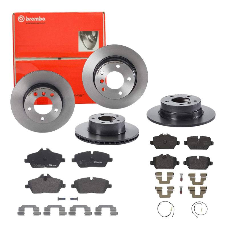 Brembo Bremsscheiben Coated + Bremsbeläge Vorne und Hinten für für BMW 1 E81 E87 von Brembo Bundle