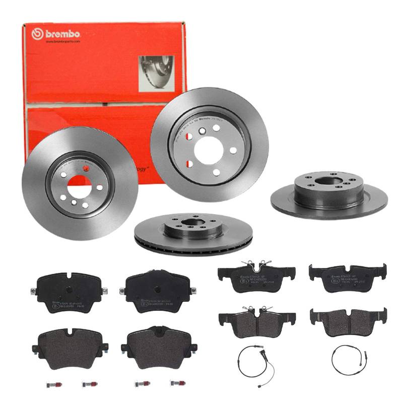 Brembo Bremsscheiben Coated + Bremsbeläge Vorne und Hinten für für BMW 2 Gran F46 von Brembo Bundle