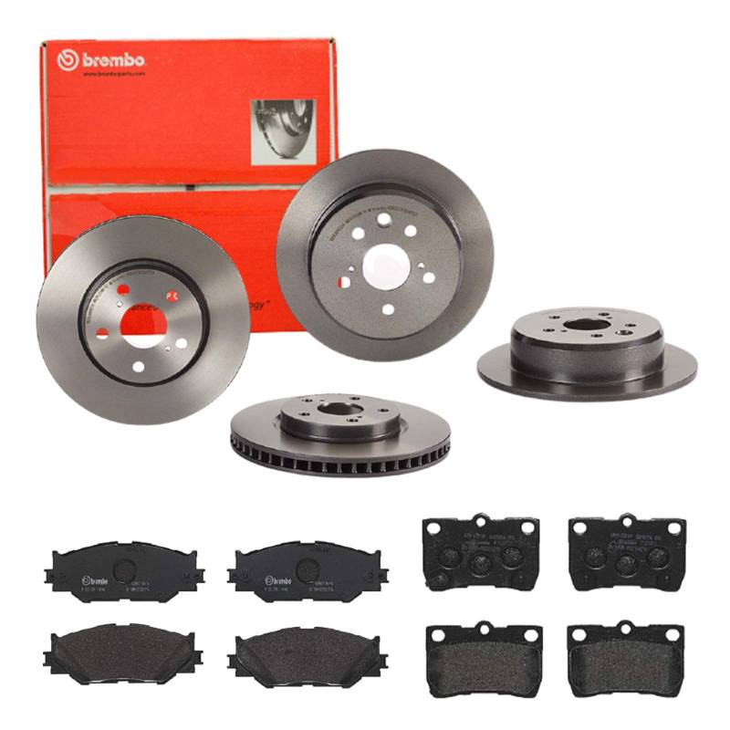 Brembo Bremsscheiben Coated + Bremsbeläge Vorne und Hinten für für Lexus IS 2 xE2x von Brembo Bundle