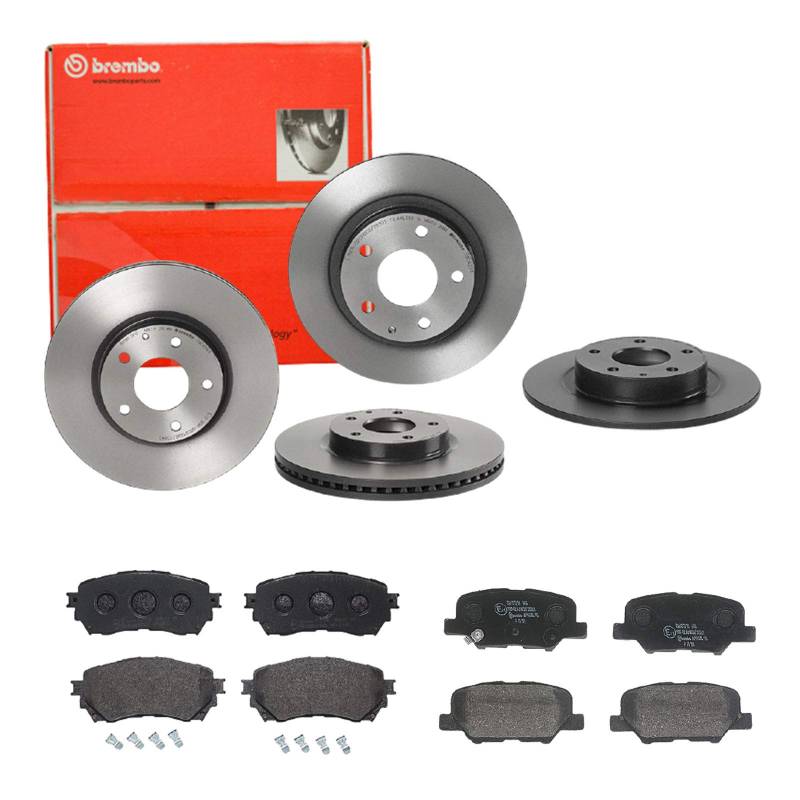 Brembo Bremsscheiben Coated + Bremsbeläge Vorne und Hinten für für Mazda 6 von Brembo Bundle