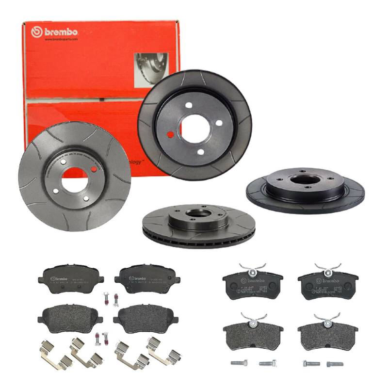 Brembo Bremsscheiben Max Line + Beläge Vorne + Hinten für Ford Fiesta WZ Fiesta 6 von Brembo Bundle