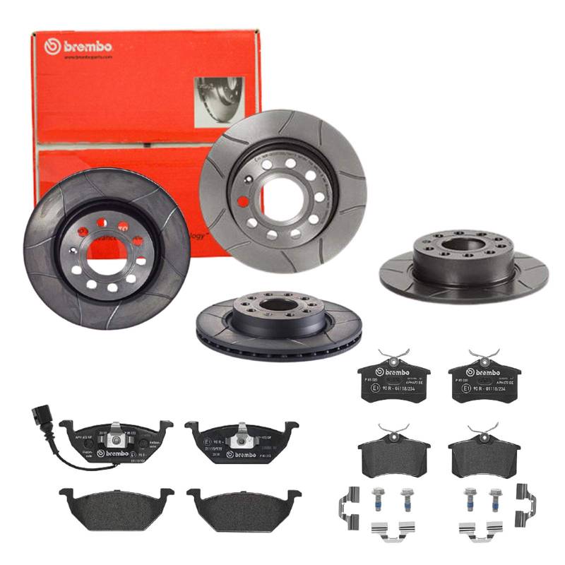 Brembo Bremsscheiben Max Line + Beläge Vorne + Hinten für VW Golf 5 1K1 Golf 6 5K1 von Brembo Bundle