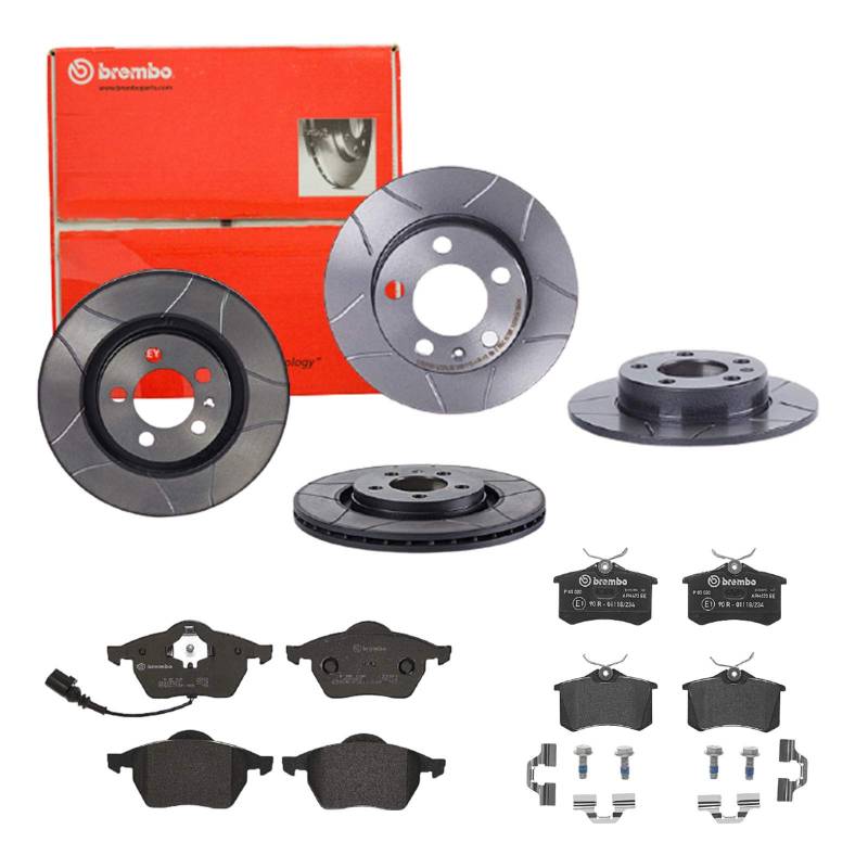 Brembo Bremsscheiben Max Line + Bremsbeläge Vorne und Hinten für für VW New Beetle von Brembo Bundle