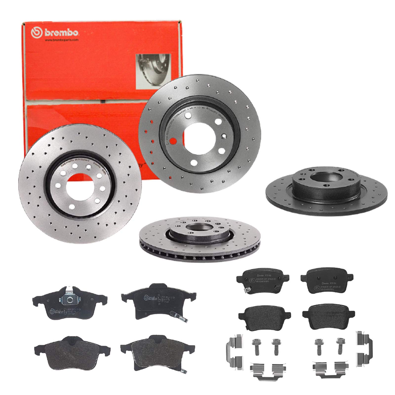 Brembo Bremsscheiben Xtra Line + Beläge Vorne + Hinten Opel Corsa E X15 von Brembo Bundle