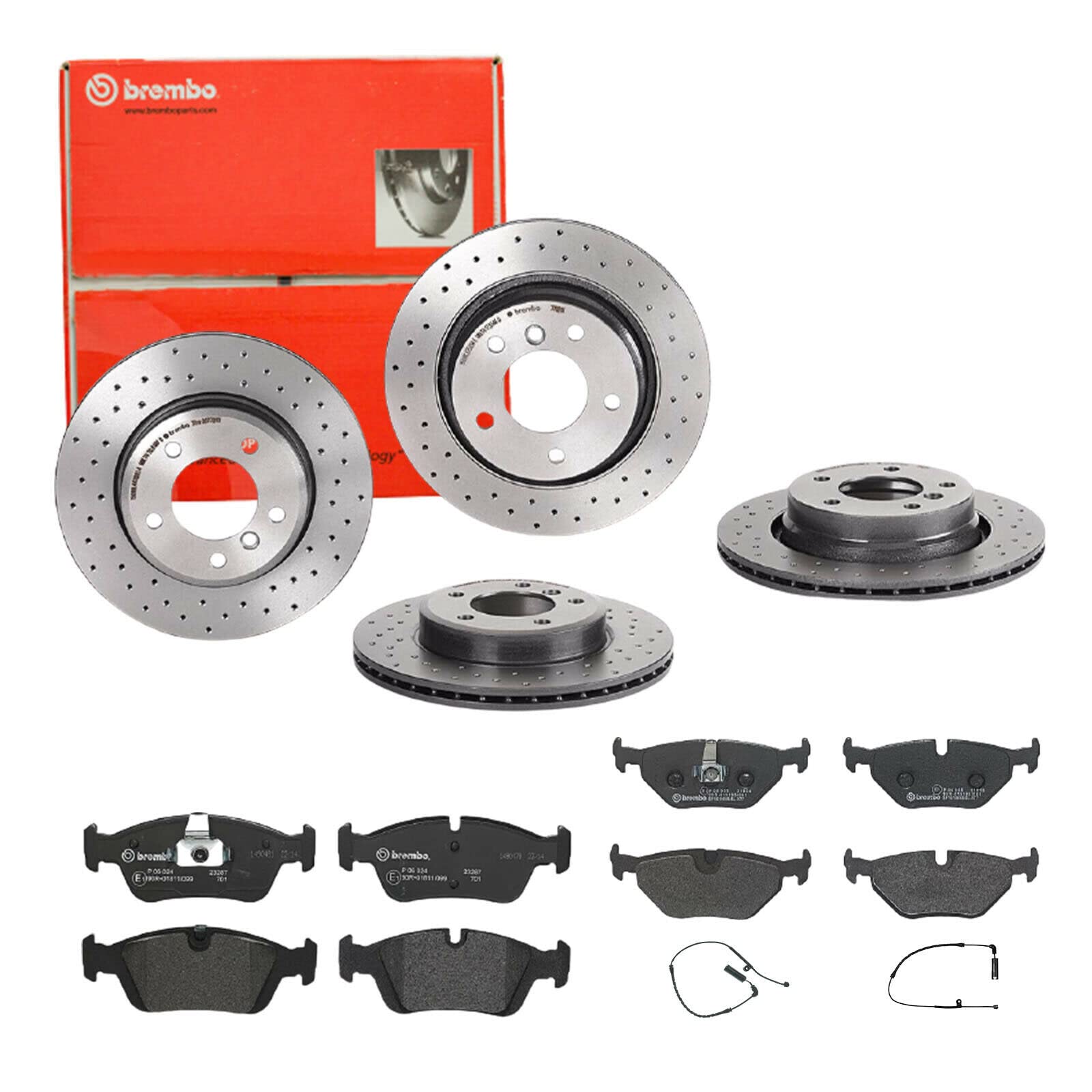 Brembo Bremsscheiben Xtra Line + Beläge Vorne + Hinten für BMW 3 E46 3 Touring E46 von Brembo Bundle