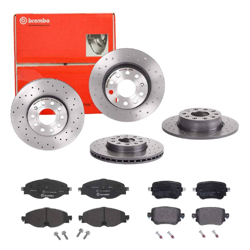 Brembo Bremsscheiben Xtra Line + Beläge Vorne + Hinten für VW Caddy 4 Alltrack von Brembo Bundle