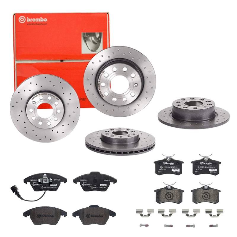 Brembo Bremsscheiben Xtra Line + Beläge Vorne + Hinten für VW Golf 5 1K1 Golf Plus von Brembo Bundle