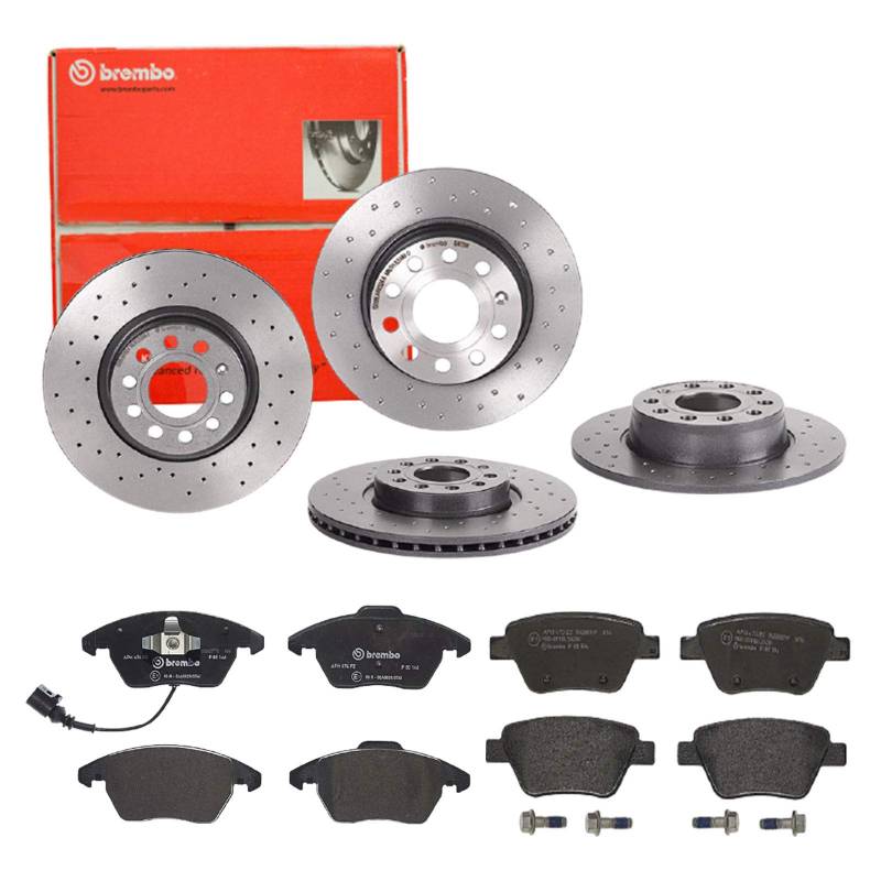 Brembo Bremsscheiben Xtra Line + Beläge Vorne + Hinten für VW Golf 6 Touran von Brembo Bundle