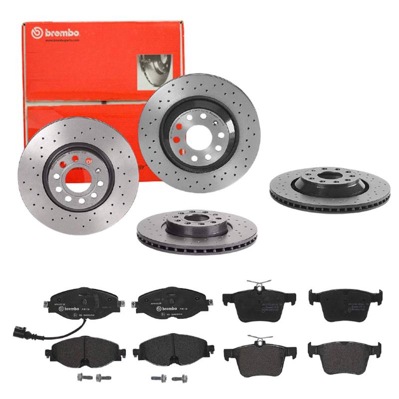 Brembo Bremsscheiben Xtra Line + Beläge Vorne + Hinten für VW Golf 7 Tiguan AD1 von Brembo Bundle