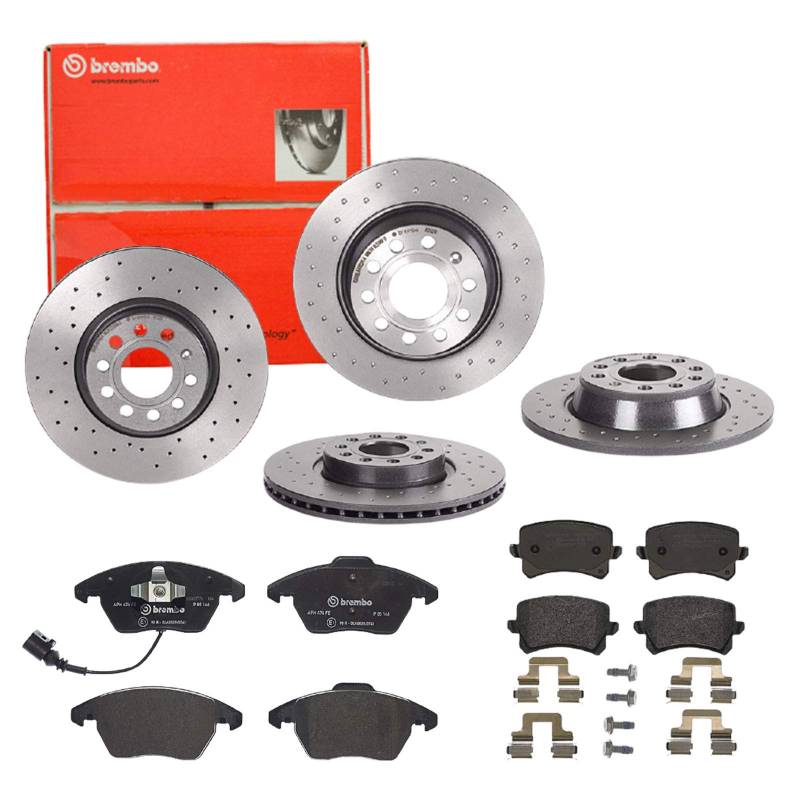 Brembo Bremsscheiben Xtra Line + Beläge Vorne + Hinten für VW Passat Variant 365 von Brembo Bundle