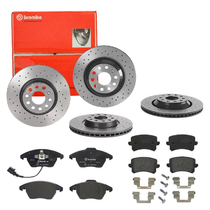 Brembo Bremsscheiben Xtra Line + Beläge Vorne + Hinten für VW Passat Variant 365 von Brembo Bundle