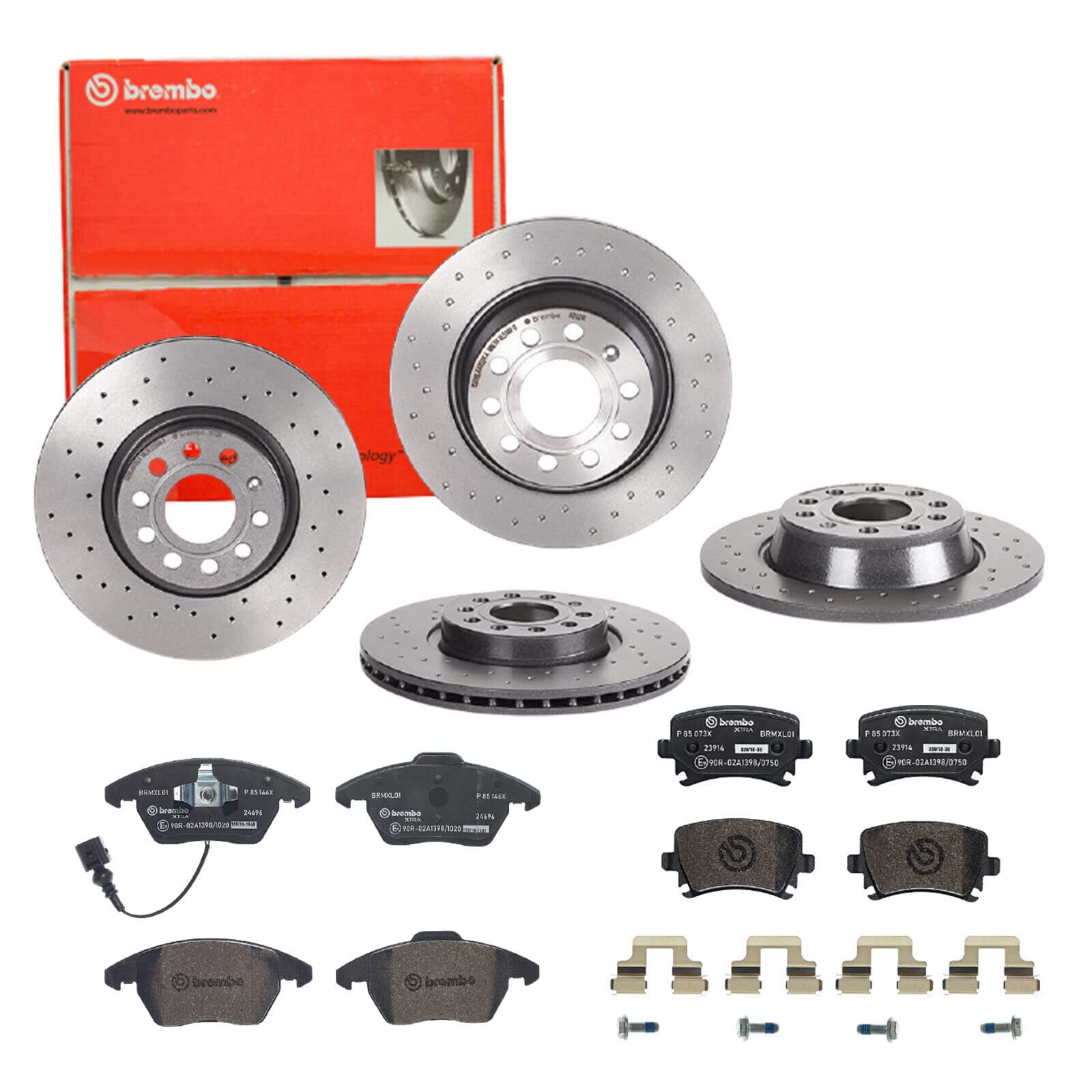 Brembo Bremsscheiben Xtra Line + Beläge Vorne + Hinten für VW Passat Variant 3C5 von Brembo Bundle