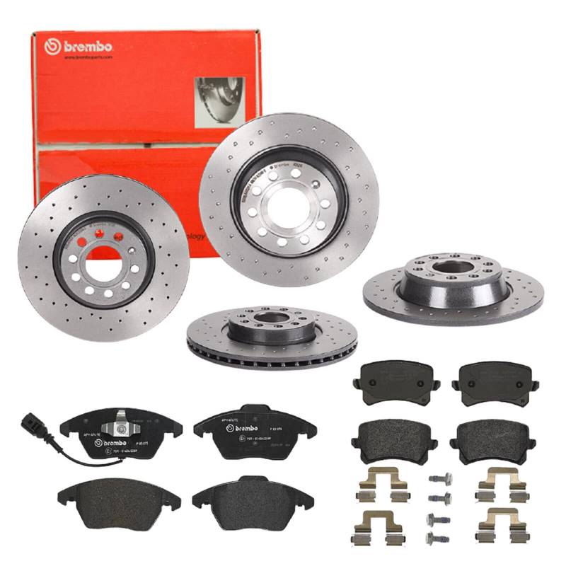 Brembo Bremsscheiben Xtra Line + Beläge Vorne + Hinten für VW Passat Variant 3C5 von Brembo Bundle