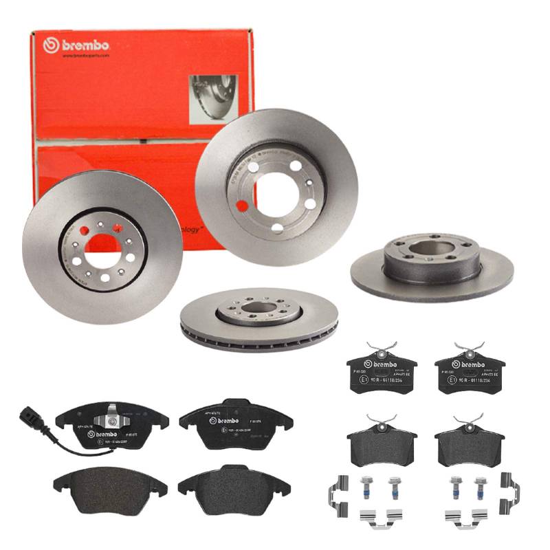 Bremsen Set Bremsscheiben Bremsbeläge Brembo vorne hinten für für VW Skoda Seat von Brembo Bundle