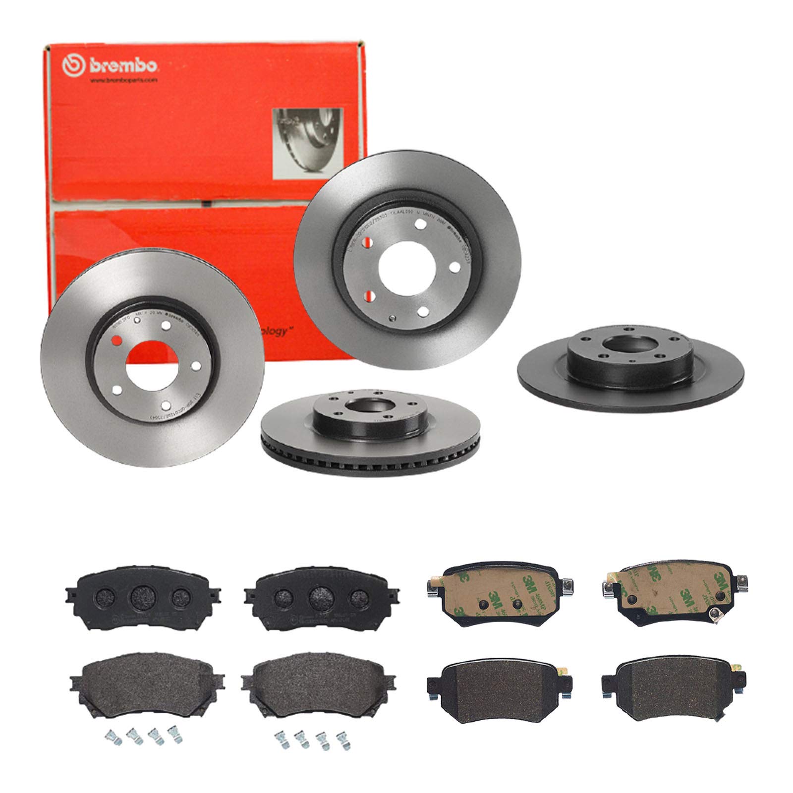 Bremsen Set Bremsscheiben Bremsbeläge Brembo vorne hinten passend für Mazda 6 BJ 2012-2021 von Brembo Bundle