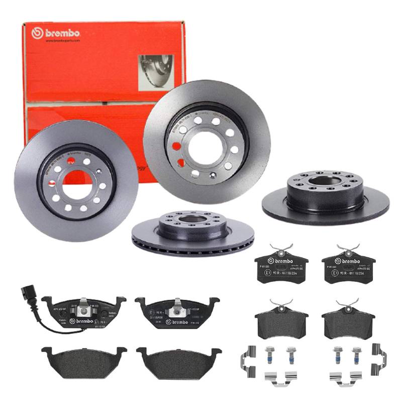 Bremsen Set Bremsscheiben und Bremsbeläge Brembo vorne hinten passend für VW Golf 5 und weitere Modelle von Brembo Bundle