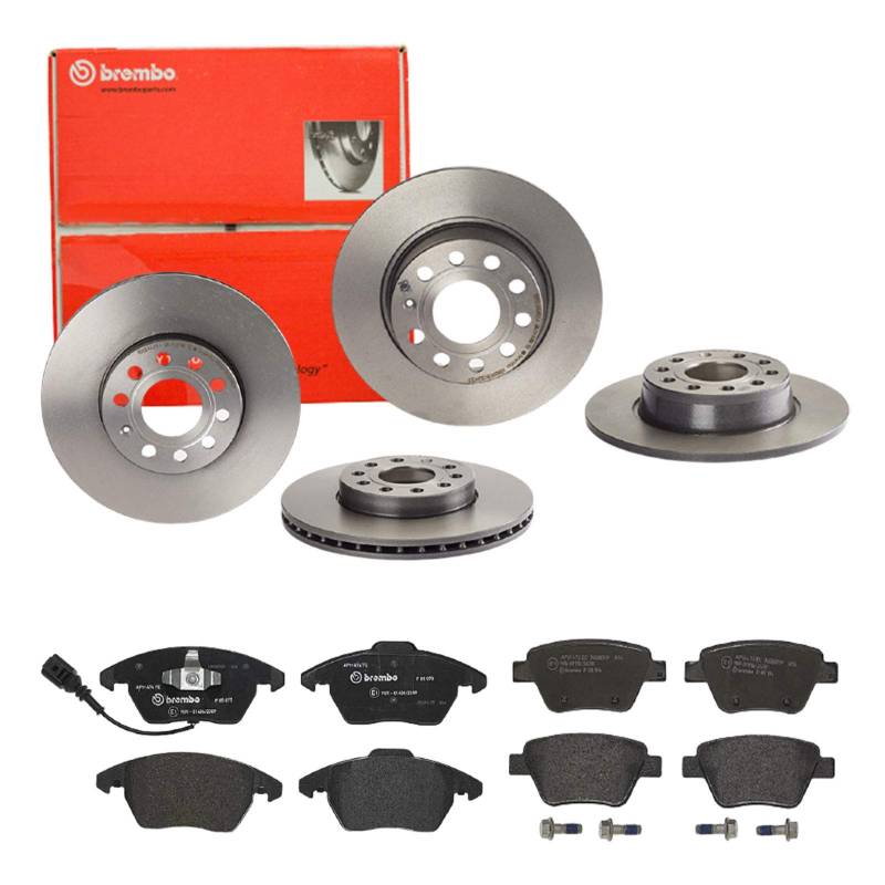 Bremsen Set Bremsscheiben und Bremsbeläge Brembo vorne hinten für für VW Golf 6 Touran von Brembo Bundle