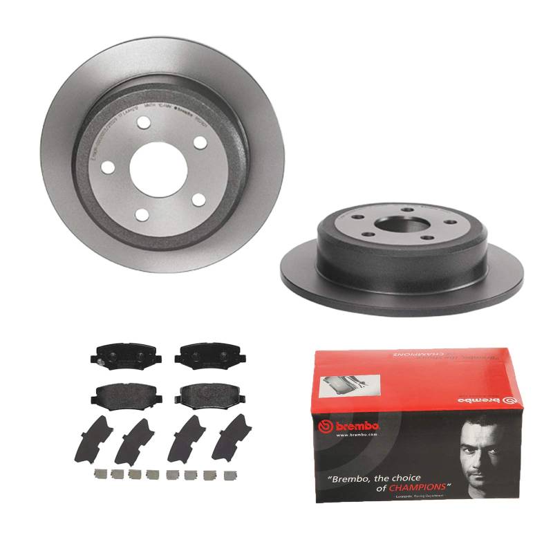 BREMBO BREMSSCHEIBEN COATED Ø316mm + BREMSBELÄGE HINTEN FÜR JEEP WRANGLER 3 JK von Brembo