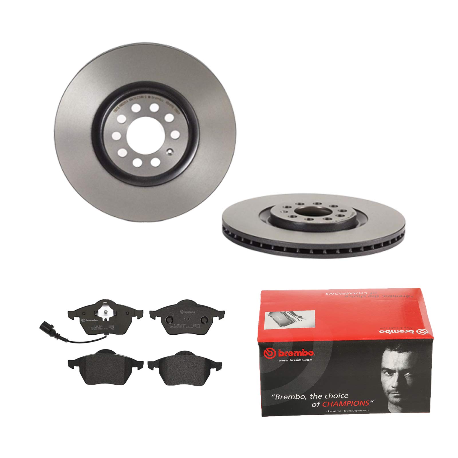 BREMBO BREMSSCHEIBEN Ø312 + BREMSBELÄGE VORNE FÜR AUDI TT 8N3 8N9 VW GOLF 4 1J1 von Brembo