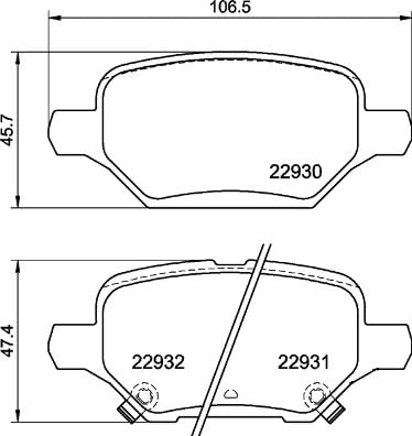 BREMBO Bremsbeläge mit Zubehör Hinten (P 59 099) passend für Mokka/X OPEL | von Brembo