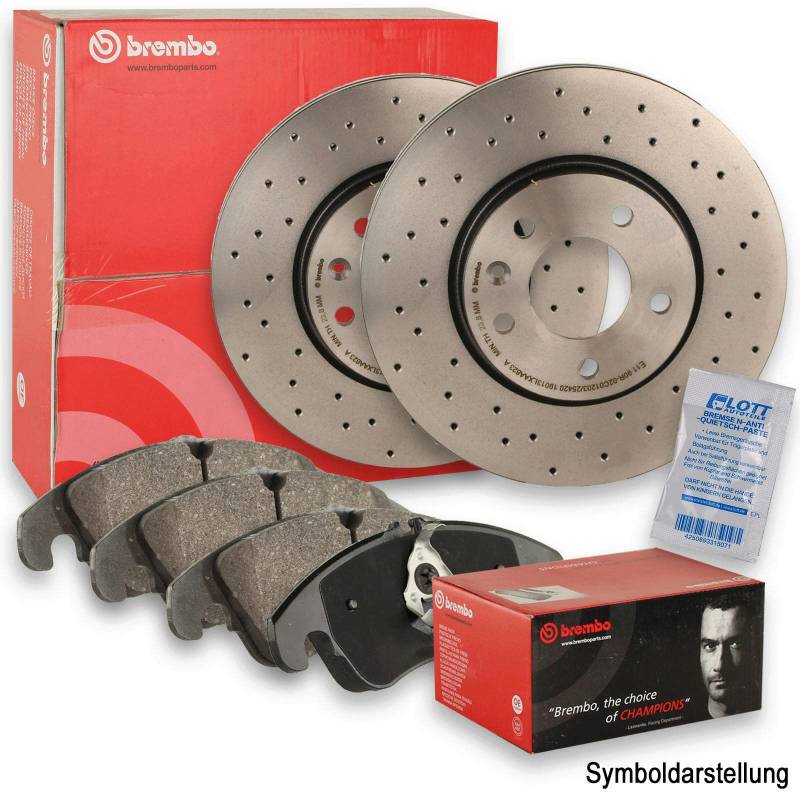 BREMBO XTRA LINE Bremsscheiben Ø300mm gelocht + BREMBO Bremsbeläge Bremsbelagsatz vorne Vorderachse von Brembo