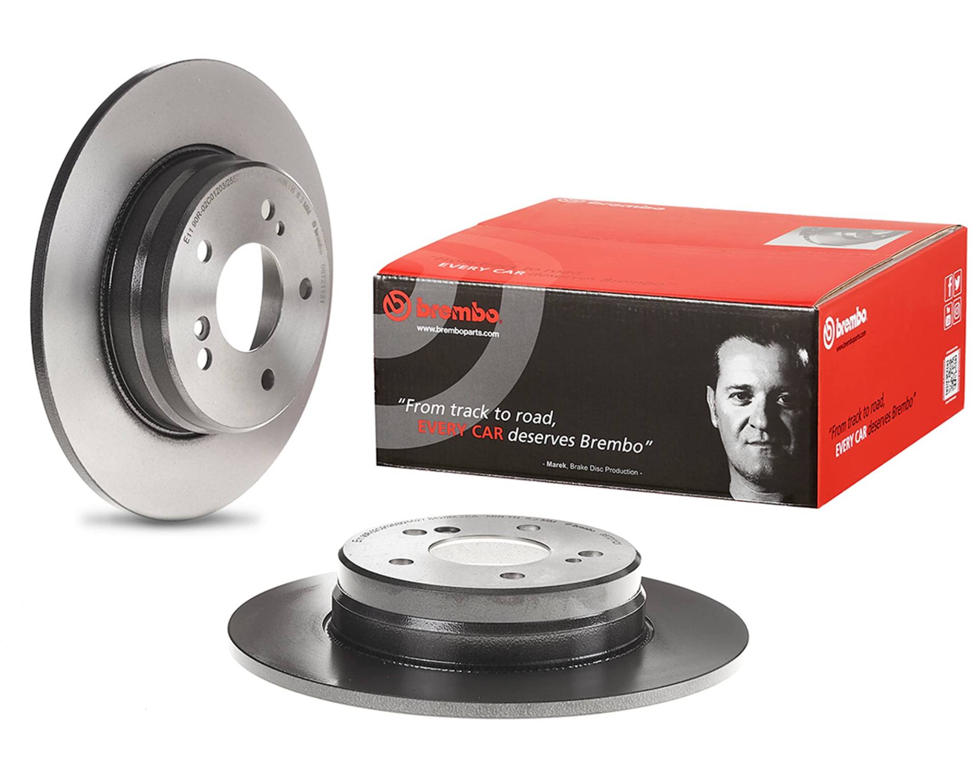 Brembo 08.7211.21 Hintere Bremsscheibe, Anzahl 2 von Brembo