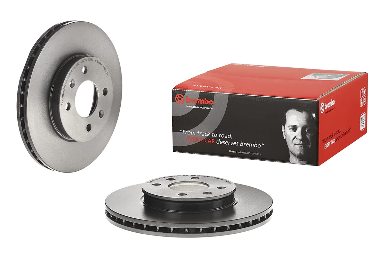 Brembo Bremsscheiben Vorne Innenbelüftet 2X Ø 256Mm | 09.D227.11 von Brembo