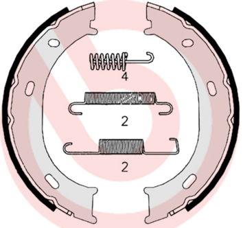 Bremsbackensatz, Feststellbremse Hinterachse Brembo S 50 510 von Brembo