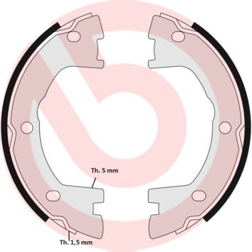 Bremsbackensatz, Feststellbremse Hinterachse Brembo S A6 506 von Brembo