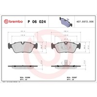 Bremsbelagsatz BREMBO P 06 024, Vorne von Brembo