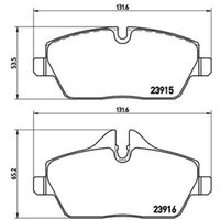 Bremsbelagsatz BREMBO P 06 034, Vorne von Brembo