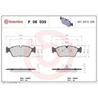 Bremsbelagsatz BREMBO P 06 035, Vorne von Brembo