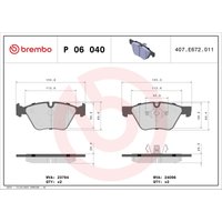 Bremsbelagsatz BREMBO P 06 040, Vorne von Brembo