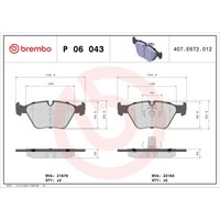 Bremsbelagsatz BREMBO P 06 043, Vorne von Brembo