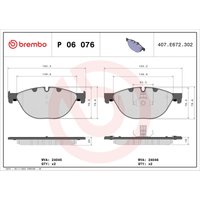 Bremsbelagsatz BREMBO P 06 076, Vorne von Brembo