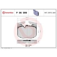 Bremsbelagsatz BREMBO P 06 099, Vorne von Brembo