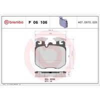 Bremsbelagsatz BREMBO P 06 106, Vorne von Brembo